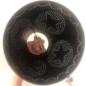 Black Tin Punched Star Lamp Shade